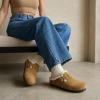 image:imageCUSHIONAIRE Haven Genuine Leather Clogs for Women  Faux Fur Lined SlipOn Womens Shoes with Cork Footbed and Adjustable BuckleCamel