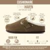 image:imageCUSHIONAIRE Haven Genuine Leather Clogs for Women  Faux Fur Lined SlipOn Womens Shoes with Cork Footbed and Adjustable BuckleDark Taupe