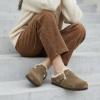 image:imageCUSHIONAIRE Haven Genuine Leather Clogs for Women  Faux Fur Lined SlipOn Womens Shoes with Cork Footbed and Adjustable BuckleDark Taupe