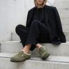 image:imageCUSHIONAIRE Haven Genuine Leather Clogs for Women  Faux Fur Lined SlipOn Womens Shoes with Cork Footbed and Adjustable BuckleKhaki