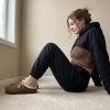 image:imageCUSHIONAIRE Haven Genuine Leather Clogs for Women  Faux Fur Lined SlipOn Womens Shoes with Cork Footbed and Adjustable BuckleMid Brown