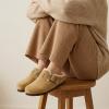 image:imageCUSHIONAIRE Haven Genuine Leather Clogs for Women  Faux Fur Lined SlipOn Womens Shoes with Cork Footbed and Adjustable BuckleSand