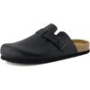 image:imageCUSHIONAIRE Haze Mens Clogs  Comfortable SlipOn Clogs for Men with Arch Support and Cork Suede Footbed  Perfect Potato Shoes for Indoor amp Outdoor UseBlack Nappa