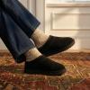 image:imageCUSHIONAIRE Hilo3 Cozy Suede Womens Slippers Soft Faux Fur Lined Slip On House Shoes for Women with Cushioned Memory FoamBlack Midnight Genuine Suede