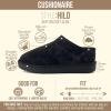 image:imageCUSHIONAIRE Hilo3 Cozy Suede Womens Slippers Soft Faux Fur Lined Slip On House Shoes for Women with Cushioned Memory FoamBlack Midnight Genuine Suede