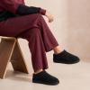 image:imageCUSHIONAIRE Hilo3 Cozy Suede Womens Slippers Soft Faux Fur Lined Slip On House Shoes for Women with Cushioned Memory FoamBlack Midnight Genuine Suede
