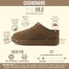 image:imageCUSHIONAIRE Hilo3 Cozy Suede Womens Slippers Soft Faux Fur Lined Slip On House Shoes for Women with Cushioned Memory FoamBrown Wood Genuine Suede