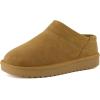 image:imageCUSHIONAIRE Hilo3 Cozy Suede Womens Slippers Soft Faux Fur Lined Slip On House Shoes for Women with Cushioned Memory FoamChestnut Leaf Genuine Suede