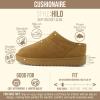 image:imageCUSHIONAIRE Hilo3 Cozy Suede Womens Slippers Soft Faux Fur Lined Slip On House Shoes for Women with Cushioned Memory FoamChestnut Leaf Genuine Suede
