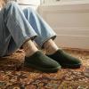 image:imageCUSHIONAIRE Hilo3 Cozy Suede Womens Slippers Soft Faux Fur Lined Slip On House Shoes for Women with Cushioned Memory FoamForest Green 2