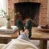 image:imageCUSHIONAIRE Hilo3 Cozy Suede Womens Slippers Soft Faux Fur Lined Slip On House Shoes for Women with Cushioned Memory FoamForest Green 2