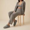image:imageCUSHIONAIRE Hilo3 Cozy Suede Womens Slippers Soft Faux Fur Lined Slip On House Shoes for Women with Cushioned Memory FoamGrey 2