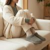 image:imageCUSHIONAIRE Hilo3 Cozy Suede Womens Slippers Soft Faux Fur Lined Slip On House Shoes for Women with Cushioned Memory FoamGrey 2
