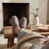 image:imageCUSHIONAIRE Hilo3 Cozy Suede Womens Slippers Soft Faux Fur Lined Slip On House Shoes for Women with Cushioned Memory FoamGrey 2