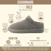 image:imageCUSHIONAIRE Hilo3 Cozy Suede Womens Slippers Soft Faux Fur Lined Slip On House Shoes for Women with Cushioned Memory FoamGrey 2