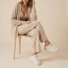 image:imageCUSHIONAIRE Hilo3 Cozy Suede Womens Slippers Soft Faux Fur Lined Slip On House Shoes for Women with Cushioned Memory FoamOff White 2