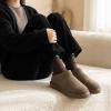 image:imageCUSHIONAIRE Hilo3 Cozy Suede Womens Slippers Soft Faux Fur Lined Slip On House Shoes for Women with Cushioned Memory FoamTaupe Earth Genuine Suede