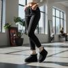 image:imageCUSHIONAIRE Hip3 Genuine Suede Leather Ankle Boots for Women  Pull On Cozy Faux Fur Boots Womens Shoes with Comfortable Memory FoamBlack Genuine Suede