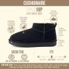 image:imageCUSHIONAIRE Hip3 Genuine Suede Leather Ankle Boots for Women  Pull On Cozy Faux Fur Boots Womens Shoes with Comfortable Memory FoamBlack Genuine Suede