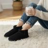 image:imageCUSHIONAIRE Hip3 Genuine Suede Leather Ankle Boots for Women  Pull On Cozy Faux Fur Boots Womens Shoes with Comfortable Memory FoamBlack Genuine Suede