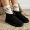 image:imageCUSHIONAIRE Hip3 Genuine Suede Leather Ankle Boots for Women  Pull On Cozy Faux Fur Boots Womens Shoes with Comfortable Memory FoamBlack Midnight Genuine Suede