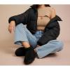 image:imageCUSHIONAIRE Hip3 Genuine Suede Leather Ankle Boots for Women  Pull On Cozy Faux Fur Boots Womens Shoes with Comfortable Memory FoamBlack Midnight Genuine Suede