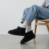 image:imageCUSHIONAIRE Hip3 Genuine Suede Leather Ankle Boots for Women  Pull On Cozy Faux Fur Boots Womens Shoes with Comfortable Memory FoamBlack Midnight Genuine Suede