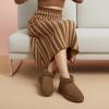 image:imageCUSHIONAIRE Hip3 Genuine Suede Leather Ankle Boots for Women  Pull On Cozy Faux Fur Boots Womens Shoes with Comfortable Memory FoamBrown Genuine Suede
