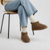 image:imageCUSHIONAIRE Hip3 Genuine Suede Leather Ankle Boots for Women  Pull On Cozy Faux Fur Boots Womens Shoes with Comfortable Memory FoamBrown Genuine Suede