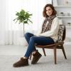 image:imageCUSHIONAIRE Hip3 Genuine Suede Leather Ankle Boots for Women  Pull On Cozy Faux Fur Boots Womens Shoes with Comfortable Memory FoamChocolate Genuine Suede