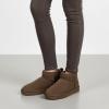 image:imageCUSHIONAIRE Hip3 Genuine Suede Leather Ankle Boots for Women  Pull On Cozy Faux Fur Boots Womens Shoes with Comfortable Memory FoamChocolate Genuine Suede