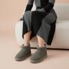 image:imageCUSHIONAIRE Hip3 Genuine Suede Leather Ankle Boots for Women  Pull On Cozy Faux Fur Boots Womens Shoes with Comfortable Memory FoamGray Steel Genuine Suede
