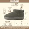 image:imageCUSHIONAIRE Hip3 Genuine Suede Leather Ankle Boots for Women  Pull On Cozy Faux Fur Boots Womens Shoes with Comfortable Memory FoamGray Steel Genuine Suede