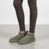 image:imageCUSHIONAIRE Hip3 Genuine Suede Leather Ankle Boots for Women  Pull On Cozy Faux Fur Boots Womens Shoes with Comfortable Memory FoamGrey Genuine Suede