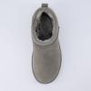 image:imageCUSHIONAIRE Hip3 Genuine Suede Leather Ankle Boots for Women  Pull On Cozy Faux Fur Boots Womens Shoes with Comfortable Memory FoamGrey Genuine Suede