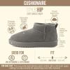 image:imageCUSHIONAIRE Hip3 Genuine Suede Leather Ankle Boots for Women  Pull On Cozy Faux Fur Boots Womens Shoes with Comfortable Memory FoamGrey Genuine Suede