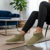 image:imageCUSHIONAIRE Hip3 Genuine Suede Leather Ankle Boots for Women  Pull On Cozy Faux Fur Boots Womens Shoes with Comfortable Memory FoamKhaki Genuine Suede