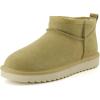 image:imageCUSHIONAIRE Hip3 Genuine Suede Leather Ankle Boots for Women  Pull On Cozy Faux Fur Boots Womens Shoes with Comfortable Memory FoamKhaki Genuine Suede