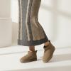 image:imageCUSHIONAIRE Hip3 Genuine Suede Leather Ankle Boots for Women  Pull On Cozy Faux Fur Boots Womens Shoes with Comfortable Memory FoamMoss Genuine Suede