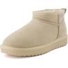 image:imageCUSHIONAIRE Hip3 Genuine Suede Leather Ankle Boots for Women  Pull On Cozy Faux Fur Boots Womens Shoes with Comfortable Memory FoamSand Genuine Suede