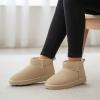 image:imageCUSHIONAIRE Hip3 Genuine Suede Leather Ankle Boots for Women  Pull On Cozy Faux Fur Boots Womens Shoes with Comfortable Memory FoamSand Genuine Suede