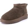 image:imageCUSHIONAIRE Hip3 Genuine Suede Leather Ankle Boots for Women  Pull On Cozy Faux Fur Boots Womens Shoes with Comfortable Memory FoamTaupe Genuine Suede