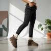 image:imageCUSHIONAIRE Hip3 Genuine Suede Leather Ankle Boots for Women  Pull On Cozy Faux Fur Boots Womens Shoes with Comfortable Memory FoamTaupe Genuine Suede