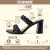 image:imageCUSHIONAIRE Irine Chunky Heels for Women Braided Block Heel Sandals with Square Toe and Memory FoamBlack