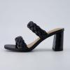 image:imageCUSHIONAIRE Irine Chunky Heels for Women Braided Block Heel Sandals with Square Toe and Memory FoamBlack