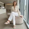 image:imageCUSHIONAIRE Irine Chunky Heels for Women Braided Block Heel Sandals with Square Toe and Memory FoamCream