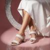 image:imageCUSHIONAIRE Irine Chunky Heels for Women Braided Block Heel Sandals with Square Toe and Memory FoamCream