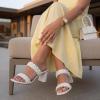 image:imageCUSHIONAIRE Irine Chunky Heels for Women Braided Block Heel Sandals with Square Toe and Memory FoamCream