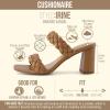 image:imageCUSHIONAIRE Irine Chunky Heels for Women Braided Block Heel Sandals with Square Toe and Memory FoamTan