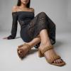 image:imageCUSHIONAIRE Irine Chunky Heels for Women Braided Block Heel Sandals with Square Toe and Memory FoamTan